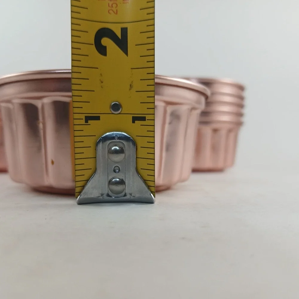 Copper-toned  Vintage Aluminum Individual Tart Jello-O Mold/Pan Set Of 8 3.5